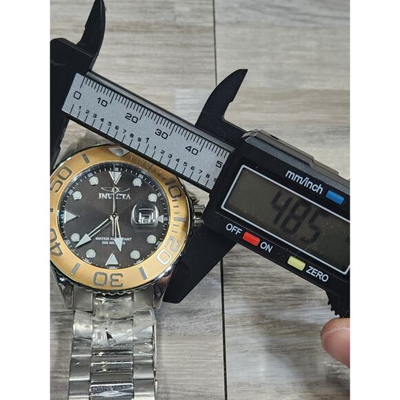 Invicta Men 48mm Grand Diver Quartz Date Silver Gold Bezel Bracelet 300m Watch - Picture 8 of 9